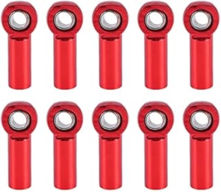 Bopfimer 10Pcs Ball Joint Link Bar Rod Seals Ball Head Tie Rod End For 1/10 Rc Truck Car Truck Red
