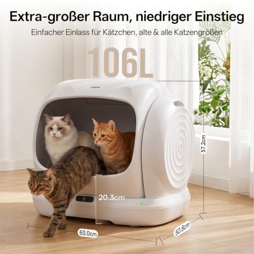 UBPET C41 Pro Litière Auto nettoyante pour Chat avec caméra, XXXL Litière Auto nettoyante avec contrôle par Application, Reconnaissance précise pour Plusieurs Chats - 4