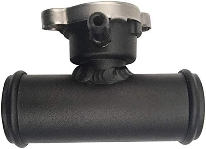 38mm Filler Neck Inline Radiator Hose 1-1/2" Aluminum Coolant Fill Hoses W/Cap Black