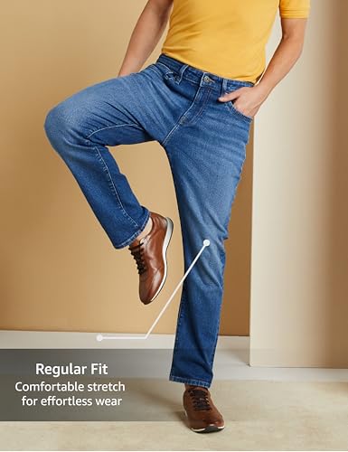 Image of Symbol Premium Men's Cotton Stretch Jeans (Regular Fit)