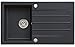 Produktbild Axigran Granitspüle Mojito 100 Küchenspüle Einbauspüle Spülbecken Farbe Axis Schwarz 50er Siphon, Exzenterbedienung, 86x50 cm