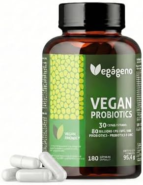 Vegágeno Probióticos y Prebióticos Intestinales 180 cápsulas Vege...