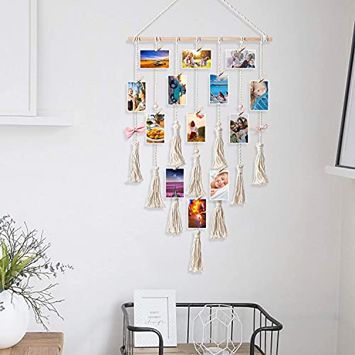 Shangtianfeng Hanging Boho Room Decorteenage Girl Room Decor, Macrame Boho Bedroom Decor,Birthday Gifts For Girl/Baby/Grandma/Mother//Women/Grandson,Hippie Room Decor, Photo Holder,Dream Catcher #TOP4