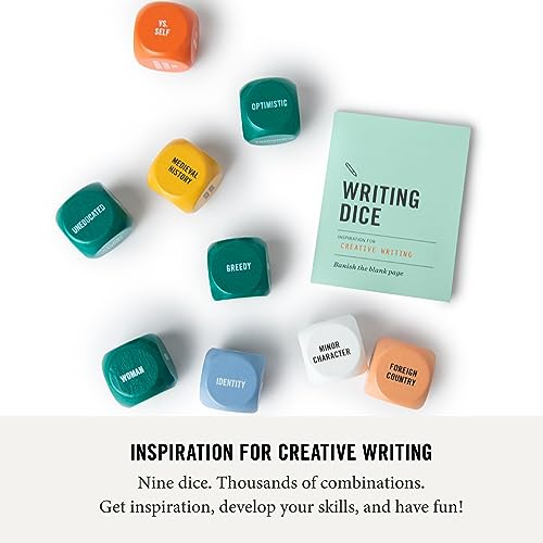 Two Tumbleweeds Writing Dice - Creative Writing Game for Adults, Writers & Teachers - Set of 9 Dice for Story Inspiration - Gift for Writer - 1+ Players