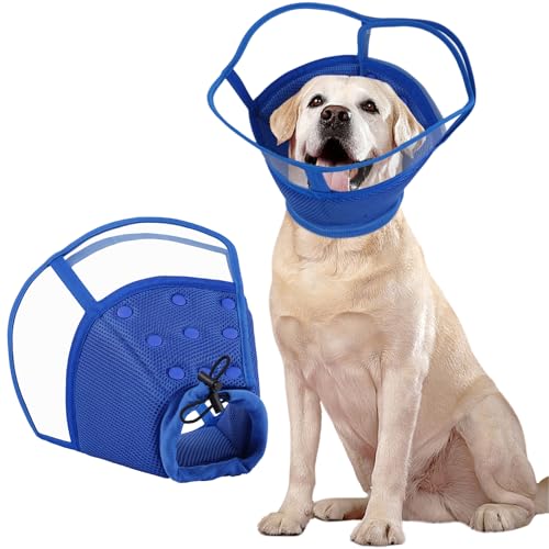 Image of Kuoser Dog Cone Collar After Surgery, Soft Cone for Dogs to Stop Licking, L | Breathable Dog Recovery Collar Comfortable Elizabethan Collars, Adjustable Protective Pet Cones for Small Medium Large Dogs