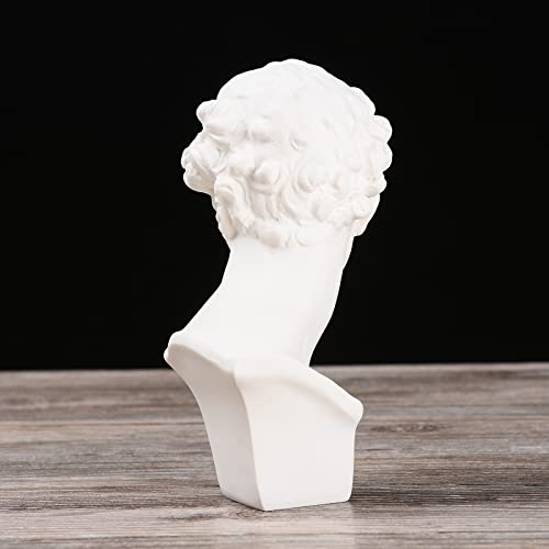Estatua Busto Hombre David Máscara Griega Resina Blanca y Dorada miniatura 5