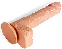 Dídlo realista de pele de 19cm com ventosa para mulheres, brinquedo macio de Silicone para hombre e mulheres 17cm