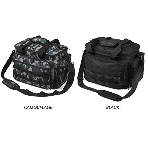 Mochila de pesca de 15 * 11 * 9,8 polegadas, bolsa de equipamento de pesca de tecido Oxford 600d, bo