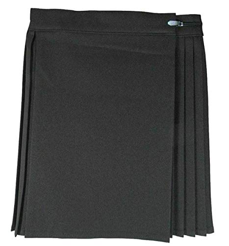 Image of REAL LIFE FASHION LTD. Women Pleated Back Skirt Ladies School Uniform Netball Gym Kilt PE #Black Skirt #28 Waist