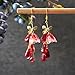 WLWDBY Handmade Pomegranate Seed Earrings - Unique Handcrafted Pomegranate Flower Design, Nature-Inspired Jewelry, Artistic Earrings for Women, Perfect Gift for Nature Lovers