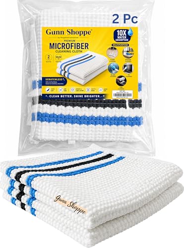Image of Microfiber Floor Cleaning Cloth /Pocha /Wipes 51x51 cm - Multipurpose for Floor, Kitchen, Glass, Car & TV Cleaning 400 GSM, Non Stretchable, Soft & Super Absorbent, Resuable, Instant Dry (2)