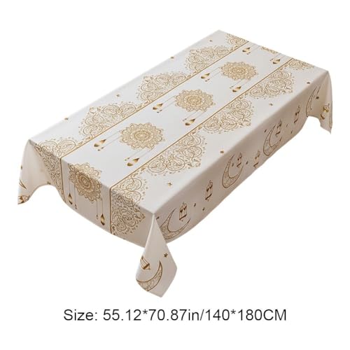 Nappe rectangulaire dorée avec lune et lanterne, le cadeau idéal pour le Ramadan - 7