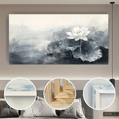 Tableau encadré fleur de lotus moderne pour raviver un mur vide