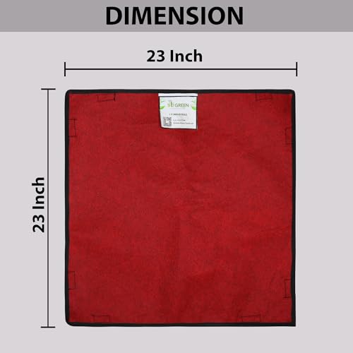 Image of Geo Fabric Gardening Mat Grow Bags 25x25 Inch (Pack of 5) | 400 GSM Heavy Duty UV-Protected Round Maroon Colour Plant Bags for Terrace and Vegetable Gardening | Strong & Reusable|