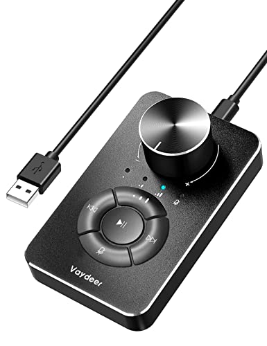 Vaydeer Multimedia Controller Knob with Mic-Mute Function and Safe Volume Range Setting, USB C Port...