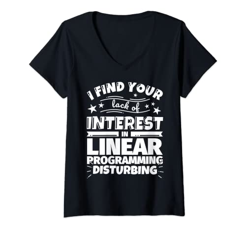 Linear programming Funny Humor - Femme Programmation linéaire drôle manque d'intérêt T-Shirt avec Col en V