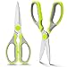Multifunction Kitchen Scissors 2-Piece Set WELLSTAR, Heavy Duty Food Shears for Chicken Meat Vegetable Fish Herb Poultry Stainless Steel Cooking Scissors with Comfortable Handle Kitchen Scissors Set