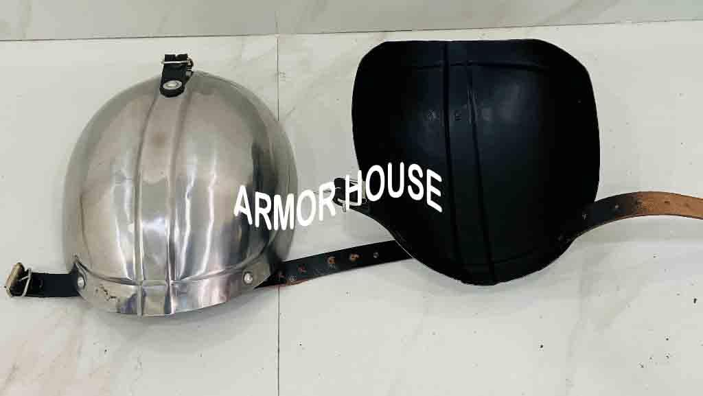 A.H 18 Gage Medieval Mandalorian Warrior Steel Pair of Pauldrons Armor Shoulder Costume Silver Adult