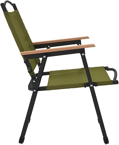 Miniatura 6 de Sillas de camping, 2 unidades, color verde, 21.3 x 21.7 x 30.7 pulgadas, tela Oxford, silla de patio al aire libre, sillas de césped para comedor,