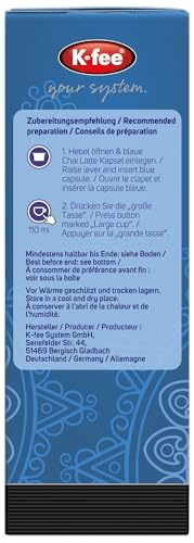 KRÜGER chai latte Vanille-Zimt Kapseln, Milchtee, kompatibel mit K-fee Kapselmaschinen, 6er Pack (6x 16 Kapseln)