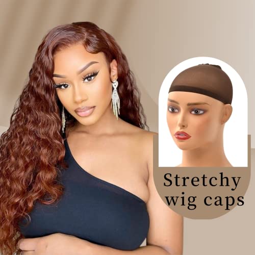 100 Pcs Wig Caps, Stretchy Nylon Wig Caps For Women Lace Front Wig Stocking Caps For Wigs Dark Brown Wig Caps For Women #TOP4