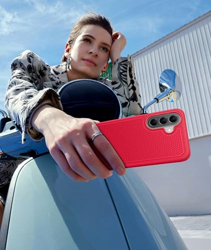 Image of FNTCASE for Galaxy A37-5G Phone Case - Samsung Military Grade Drop Protection Cases, 14ft Drop Tested, Screen Protector Included, Anti-Slip Matte Textured, TPU+PC Dual Layer Shockproof Cover (Red)