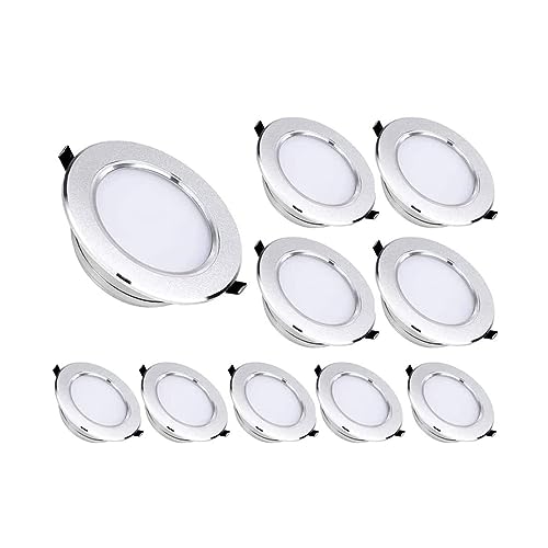 Iluminación LED empotrada Redonda de Aluminio de 3/4 de Pulgada, 5 W, 7 W, 12 W, 3000 K/4000 K/6000 K, posición Opcional, Deflector, Foco Decorativo, 10 Paquetes de Accesorios