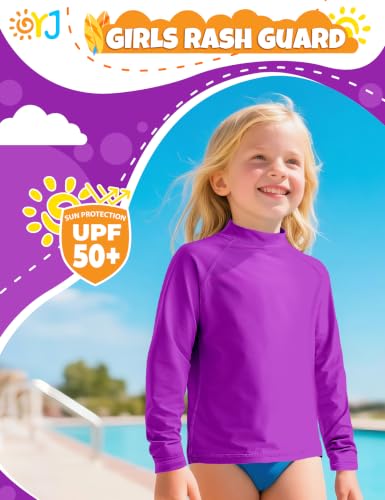 Image of Boys Rash Guard Swim Shirt Long Sleeve Rashguard UPF+ 50 SPF Sun Water Surfing Shirts for Toddler Kids Youth Teen 2T-16Y