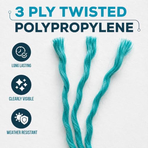 Image of Mason Line String 1.3mm Thick Twisted Polypropylene - Durable Construction Twine for Laying Bricks, Blocks, Fences in Gardening, DIY & Landscaping Projects (Green, 393 Ft)