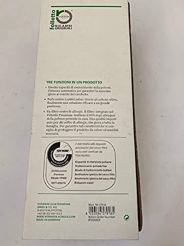 VORWERK FOLLETTO KOBOLD 6 SACCHETTI DI RICAMBIO