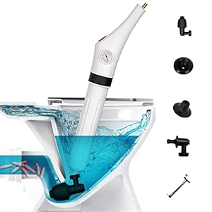 Opblaasbare toiletplunjer, multifunctionele toiletzuiger, toiletplunjer ontstopper met 3 plunjerkoppen en inflator, voor toilet, gootsteen, vloerafvoer, afvoerbassin