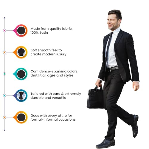 Image of Men's Microfiber Slim Tie, Matte Finish Necktie for Formal Wear