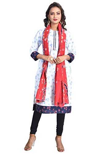 Image of Women's Pure Cotton Multi-Colored Traditional Authentic Tie Dye with Bandhej Bandhani Dupatta Chunni