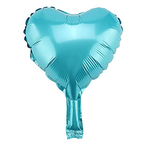 ACOGEDO Globos de Aluminio Azul Claro de 10 'para Decoración de la Fiesta y la Boda, Paquete de 10 Globos de Helio en Forma de Corazón, Ideal para Cumpleaños y Aniversarios (#8)