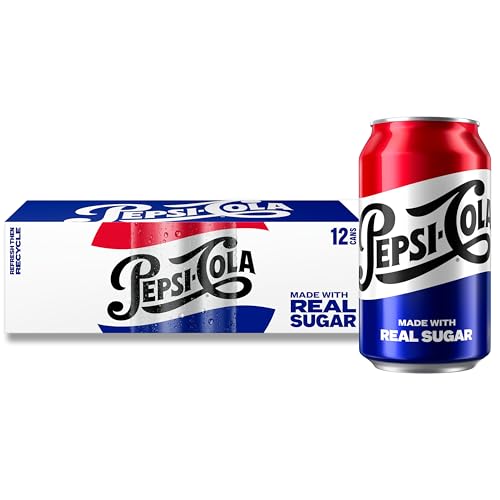 Image of Pepsi Real Sugar Soda, 12 Fl oz Cans, (12 Pack), Cola, Soda Pop (Packaging May Vary)