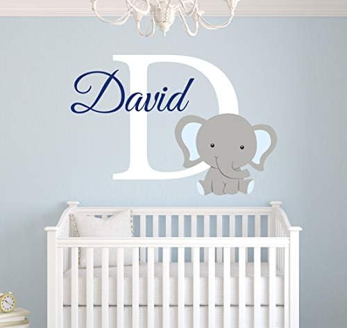 Amazon Com Adhesivo Decorativo Para Pared Con Nombre De Elefante Para Ninos Pegatinas De Pared De Bebe Decoracion De Habitacion De Bebe Diseno De Elefante Vinilo Adhesivo Decorativo 35 8 In De Ancho X