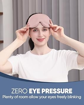 Sleep Eye Mask for Men Women 2 Pack 3D Contoured Cup Sleeping Mask & Blindfold, Concave Molded Night Sleep Mask, Block Out Light, Soft Comfort Eye Shade Cover for Travel Yoga Nap, Pink & Gray