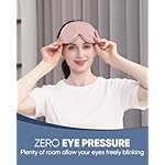 MZOO Luxury Sleep Eye Mask for Side Sleeper Men Women, Zero Eye Pressure 3D Sleeping Mask, Light Blocking Patented Design Night Blindfold, Soft Eye Shade Cover for Travel, Pink - Image 2