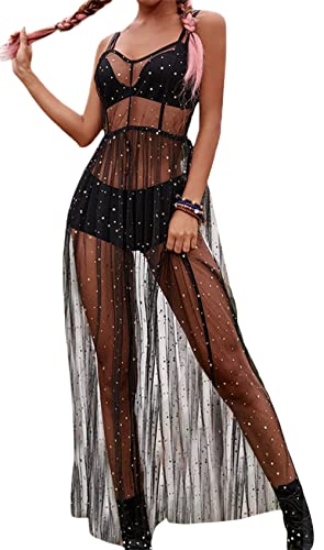Loalirando Damen Mode Streetwear Transparent Kleid Party Clubwear...
