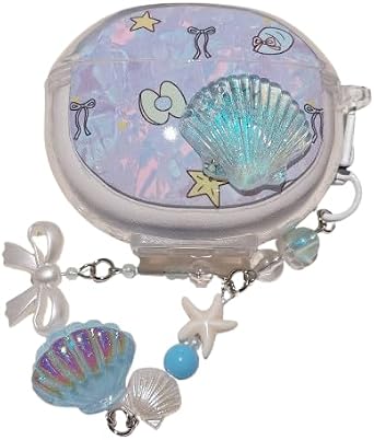 Lovely Colorful Shell Pattern Case for Huawei FreeBuds 5i, Headphone Earphone Case Cover with Pendant Accessories