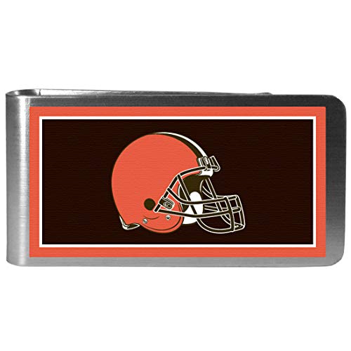NFL Cleveland Browns Mens Siskiyou SportsSteel Logo Money Clip, Steel, One Size