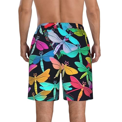 Men's Beach Shorts Swim TrunksFun Patterns Cute Dragonflies Print for Surfing Running Summer Vacation3