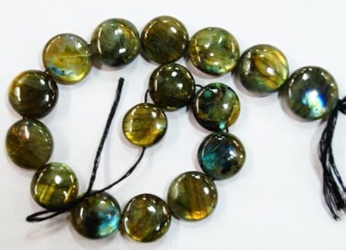 Perles de labradorite bleu et jaune fil de 10 pouces pour création de collier - 2