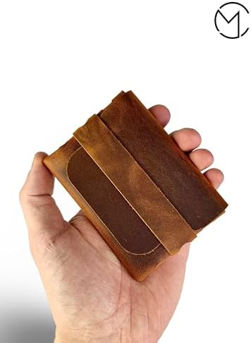Hakiki Deri Geçmeli Yatay Cüzdan, Gerçek Deri Kartlık, Erkek & Kadın Minimalist Kartvizitlik, Şık Cüzdan, Hediyelik Ürün (Camel) - Görsel 3
