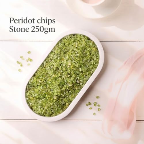 Image of Healing Crystal Chips for Vastu Natural Peridot Chips Stone 250 Gm Peridot Crystal Stone Chips Dust Raw Rough Stone for Reiki Healing Meditation