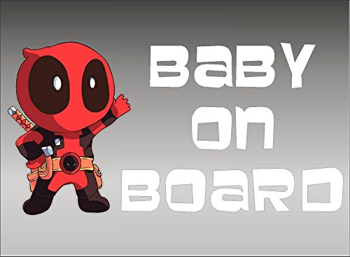 Deadpool Baby on Board/Marvel Comics/Vinyl Vehicle Kids Window Sticker Graphic Decal