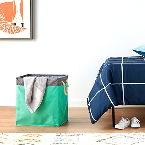 Amazon Basics Foldable Fabric Rectangular Laundry Hamper With Detachable Brackets, Large, Jade Green #TOP5