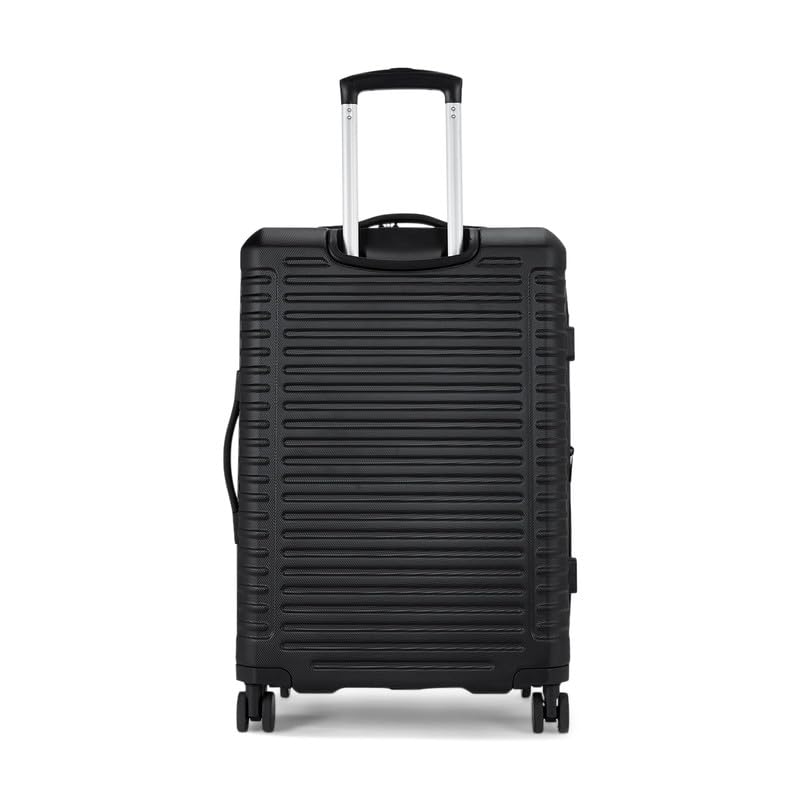 Image of TOMMY HILFIGER Cabin Hard Luggage Hummer X - Black | Carry-On Trolley Bag with TSA Lock | 360 Spinner Double Wheels | Telescopic Handle | Polycarbonate Shell Suitcase | 56.5cm | 50L Capacity