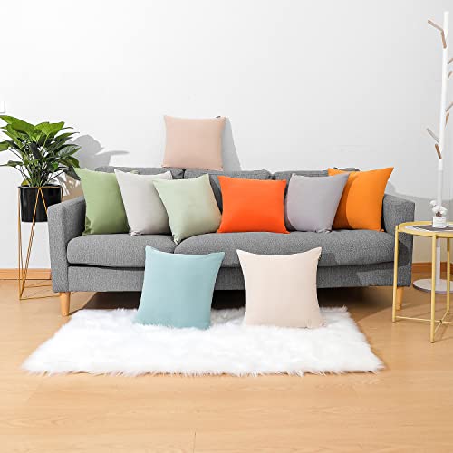 WEMEON Large Blue Decorative Throw Pillow Covers Cushion Cases 16x16in Set of 4,Solid Color Pillows Soft Decorative Square Couch Pillow Covers ，Mix and Match Home Decor for Sofa Bedroom