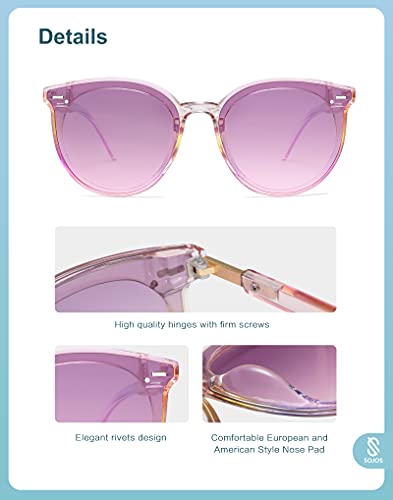 Image of SOJOS Sunglasses Womens Trendy 2025 Classic Round Retro Vintage Shades Large Frame Sunnies SJ2067